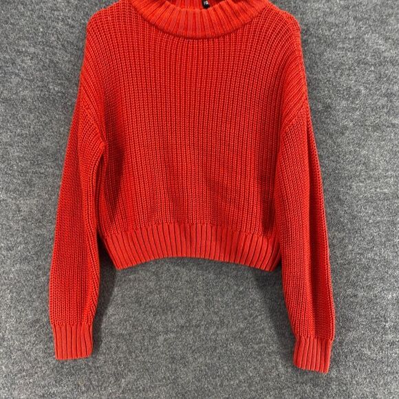 5/$45 Divided Sweater Pullover Women M Medium Red Knit Crew Neck Long Sleeve - Picture 4 of 10